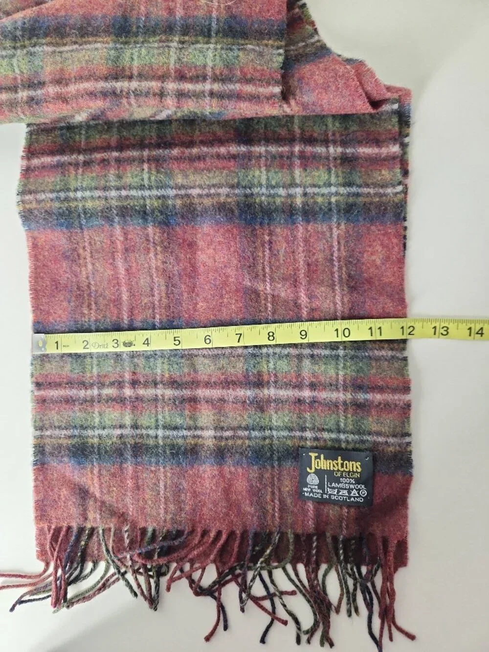 Johnstons of Elgin 100% Lambswool Tartan Plaid Scarf withFringe Made in Scotland